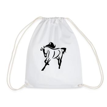 Imprimer et dessiner le motif cheval sur sweat à capuche - Sac de sport léger - blanc - Devant