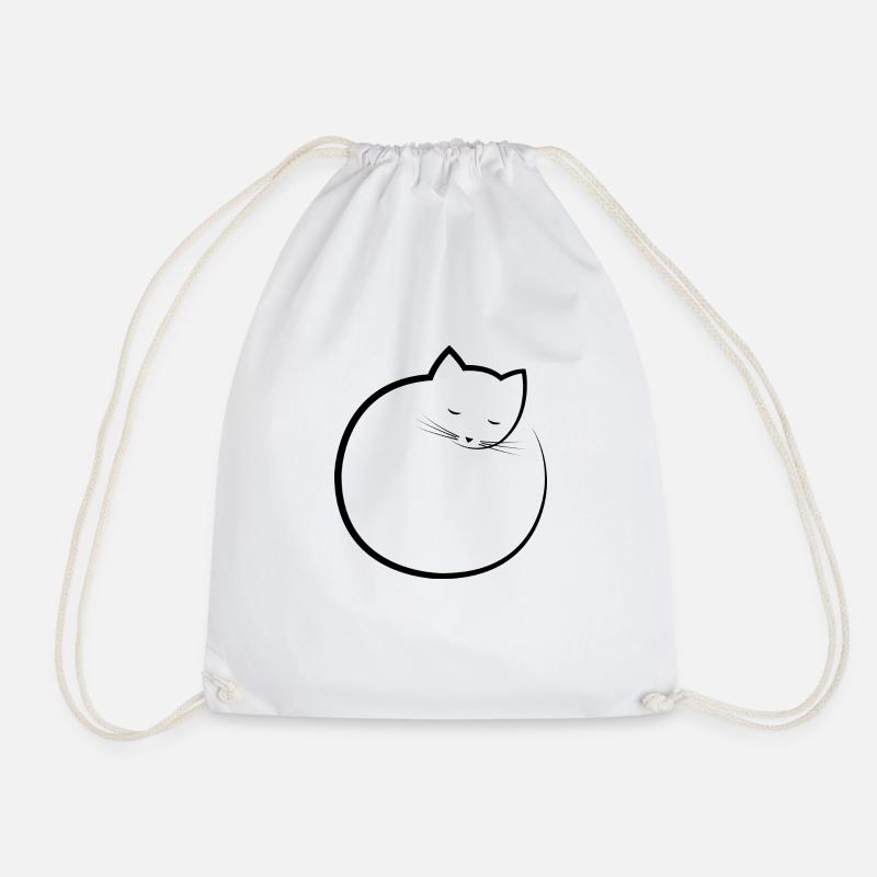 sleeping cat - Turnbeutel - Weiß