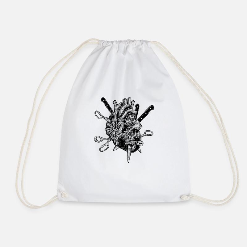 Broken Heart - Drawstring Bag - white