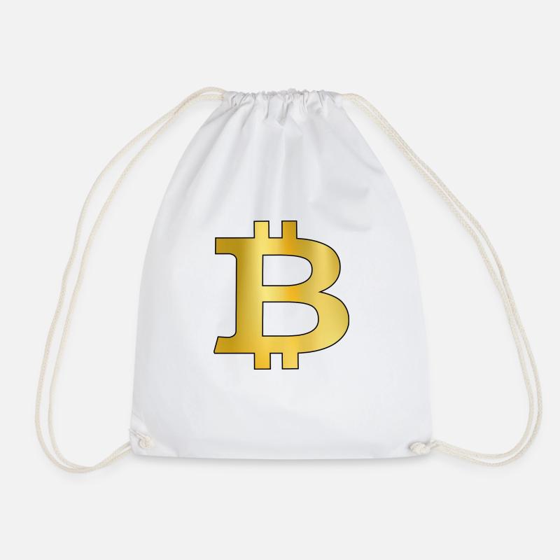 Bitcoin - Drawstring Bag - white