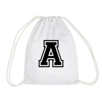 Letter A Football team | baseball| university basketball - Drawstring Bag - white - Front