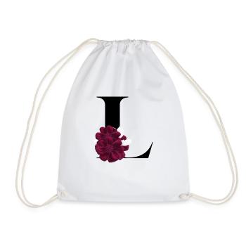 lettre L fleuris - Sac de sport léger - blanc - Devant