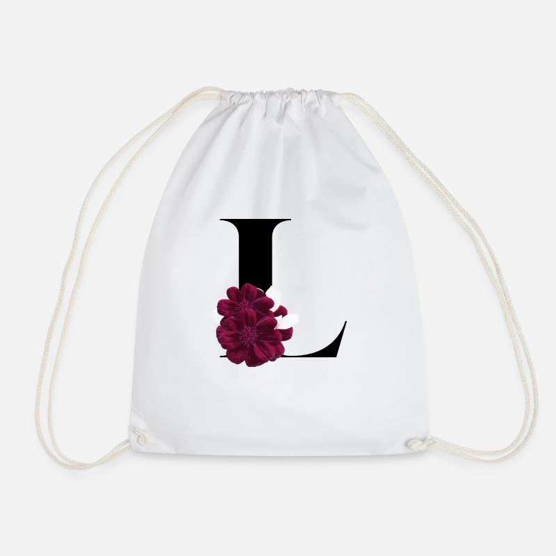 lettre L fleuris - Sac de sport léger - blanc
