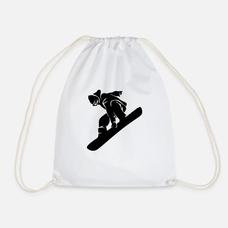 Snowboard Snowboarder - Turnbeutel - Weiß