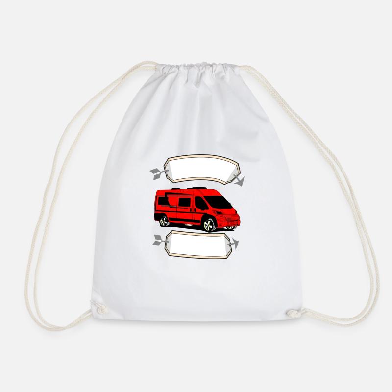 Van RT mit leerem Banner Pfeil - Turnbeutel - Weiß