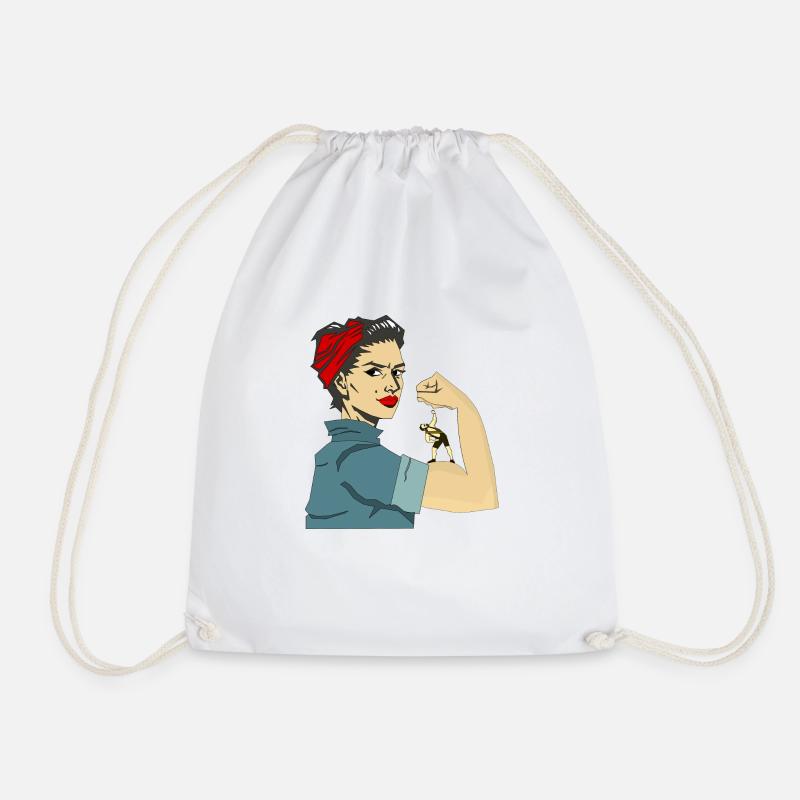 STRONG WOMEN - Drawstring Bag - white