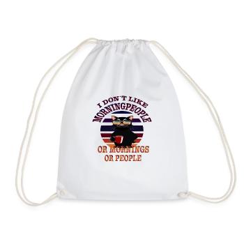 Morning muffle coffee cat motif - Drawstring Bag - white - Front