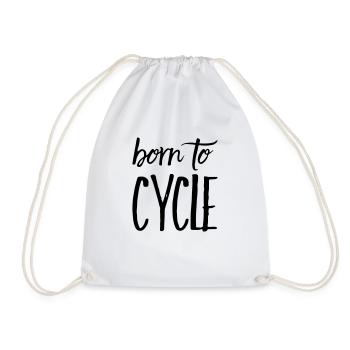 Né pour Cyclisme Cycliste Vélo Cadeau - Sac de sport léger - blanc - Devant