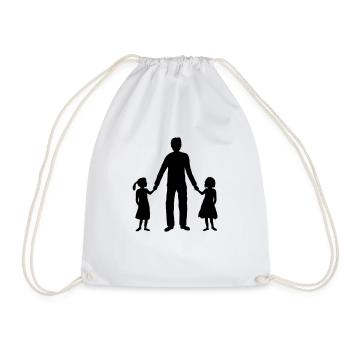 2 Daughters Papa Team - Drawstring Bag - white - Front