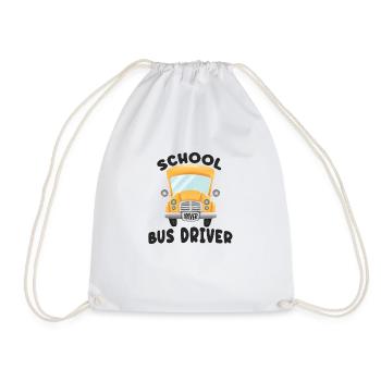 School Bus Driver - Drawstring Bag - white - Front