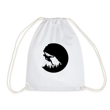 Nature Evening Climbing Silhouette - Drawstring Bag - white - Front