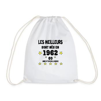 Anniversaire 60 ans - Sac de sport léger - blanc - Devant