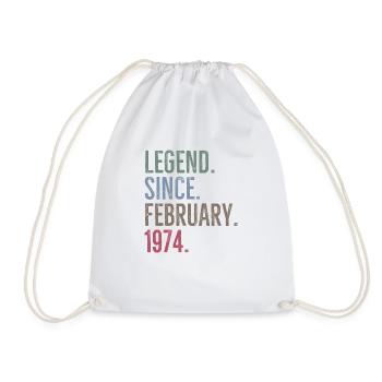 Legend Since February 1974 - Drawstring Bag - white - Front