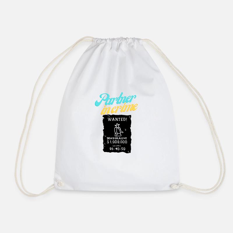 Wanted - Drawstring Bag - white