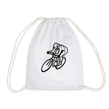 Road Cycling Bicycle Road Bike Rider Gift - Drawstring Bag - white - Front