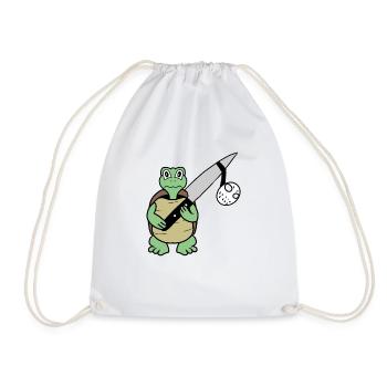 Killer Shildkröte- Turtle finds Jason - Turnbeutel - Weiß - Vorne