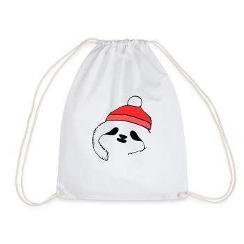 Sloth Christmas Cute Sloth Vector 2 - Drawstring Bag - white - Front
