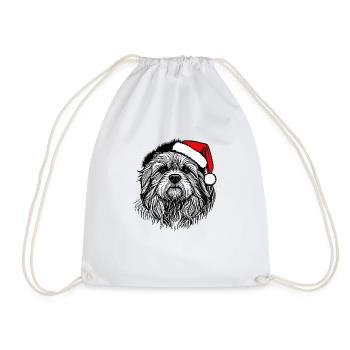 Weihnachten Hund süß lustig Hunde Tier Welpe 2 - Turnbeutel - Weiß - Vorne