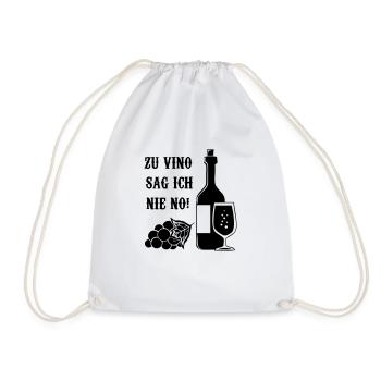 I never say no to Vino! - Drawstring Bag - white - Front