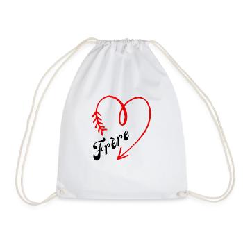frère cœur - Sac de sport léger - blanc - Devant