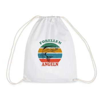 Retro Forellen Angeln - Turnbeutel - Weiß - Vorne