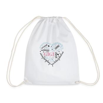 Mother's Day Heart 4 - Drawstring Bag - white - Front