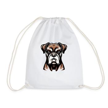BOXER DOG DAD Drawing Art Pets Animals - Drawstring Bag - white - Front
