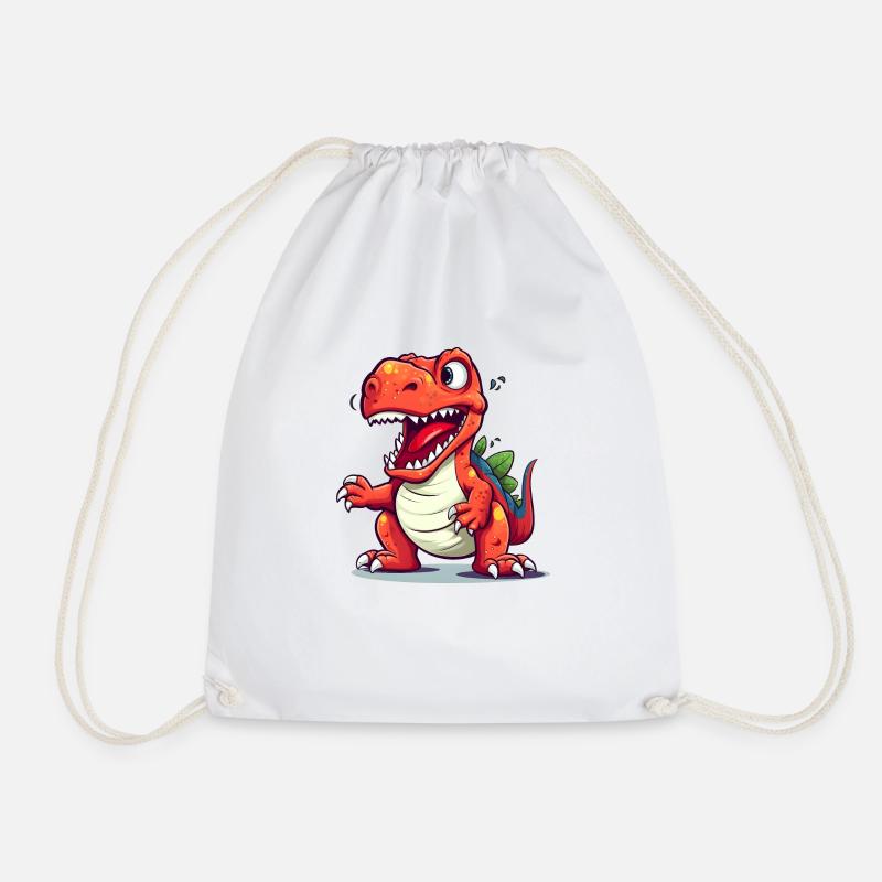 T-Rex - Drawstring Bag - white