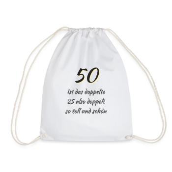 50 Geburtstag Hochzeit Golde Hochzeit - Turnbeutel - Weiß - Vorne