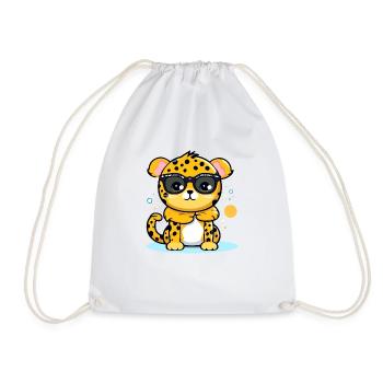 Mazzi der Leopard - Turnbeutel - Weiß - Vorne
