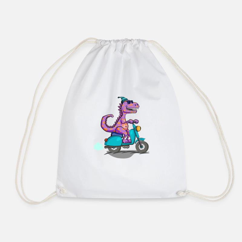 Dino Scooter Cool #2 - Turnbeutel - Weiß