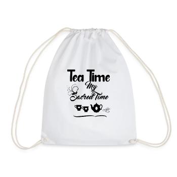 Tea Time - England Design - Drawstring Bag - white - Front