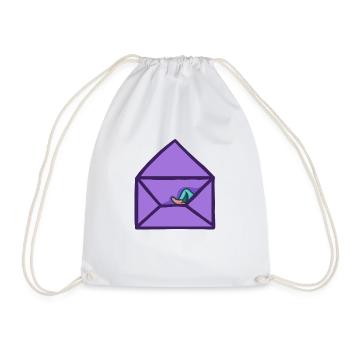 hugadino Dino Post, cute dinosaur - Drawstring Bag - white - Front