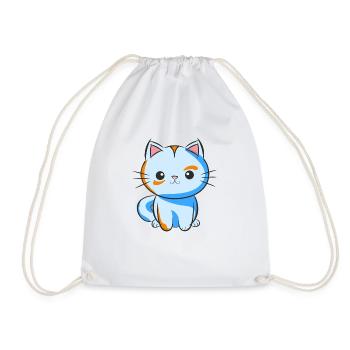 Katze - Turnbeutel - Weiß - Vorne