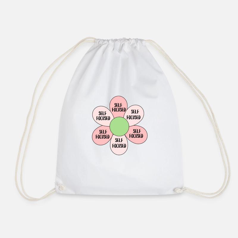 self-focused - Drawstring Bag - white