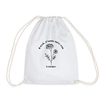 Cadeau d'Anniversaire - Fleur de Naissance Octobre - Sac de sport léger - blanc - Devant