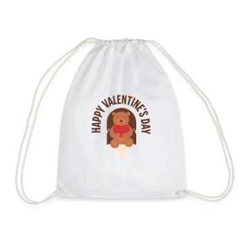 Happy Valentine's Day: Spread the Love! - Drawstring Bag - white - Front