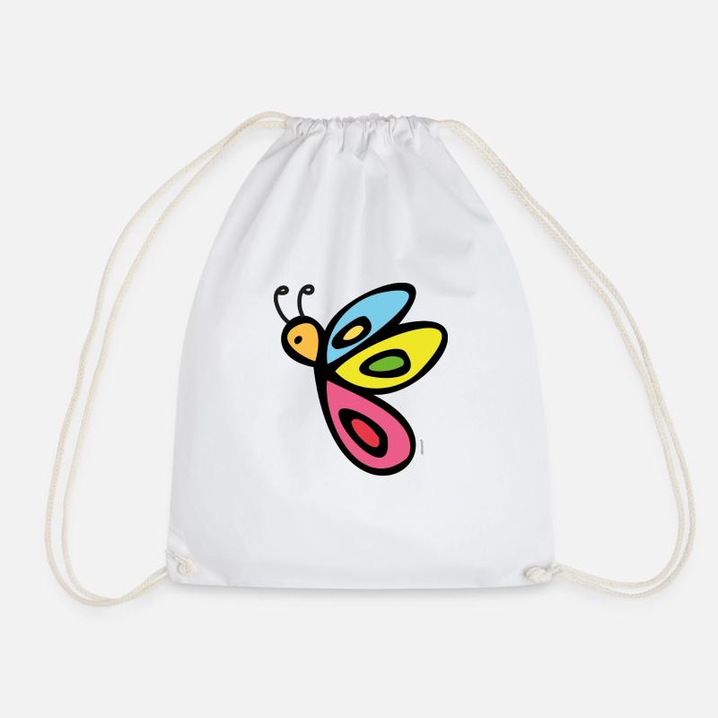 Butterfly - Drawstring Bag - white