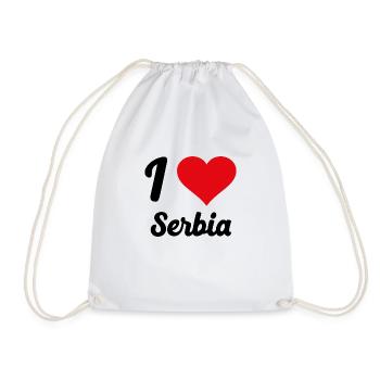 I Love Serbia - Turnbeutel - Weiß - Vorne
