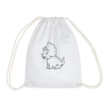 Doux Triceratops Dino - Sac de sport léger - blanc - Devant