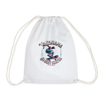 Yokohama Street Surfer - Skate like a Samurai - Drawstring Bag - white - Front