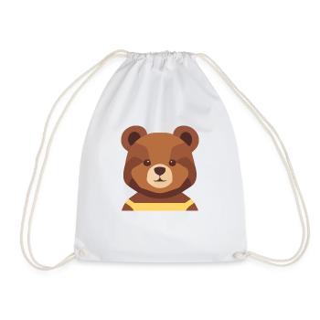Teddy mit Kleider - Turnbeutel - Weiß - Vorne