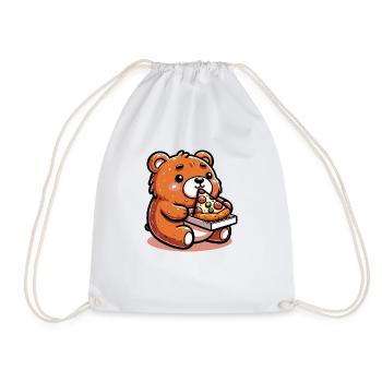 Pizza à l’ours - Sac de sport léger - blanc - Devant