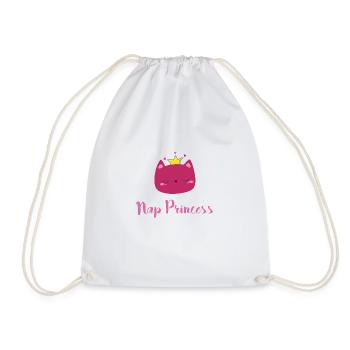 Nap princess cute kitty - Drawstring Bag - white - Front