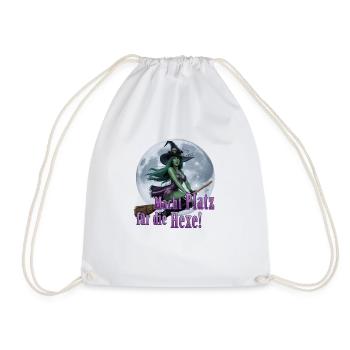 Witch and Full Moon 03 - Drawstring Bag - white - Front
