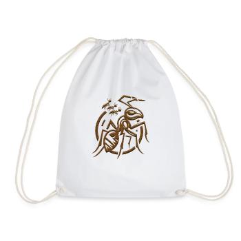 animal beast wildlife animal species art forest flora - Drawstring Bag - white - Front