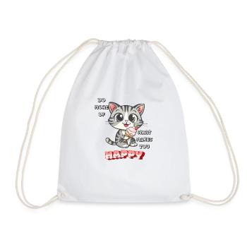 Chat heureux - Sac de sport léger - blanc - Devant