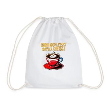 Good Days Start with a Coffee! - Drawstring Bag - white - Front