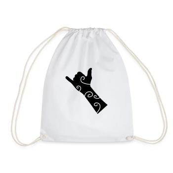 hand - Drawstring Bag - white - Front