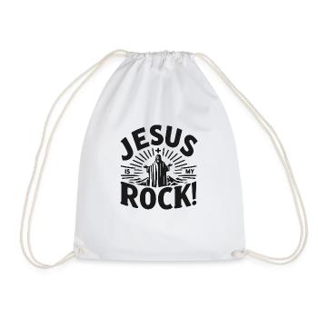 Jesus ist mein Fels in der Brandung - Turnbeutel - Weiß - Vorne